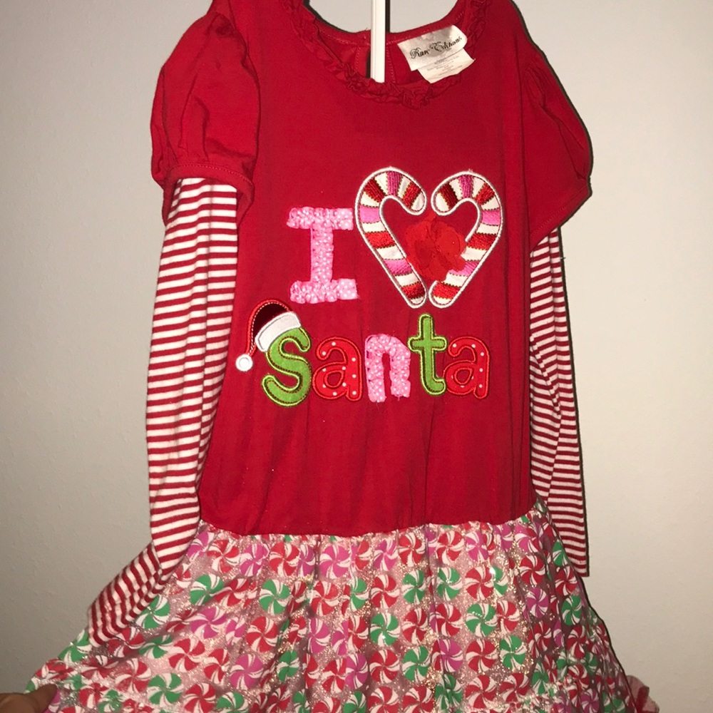 New, I heart Santa Christmas dress with leggings